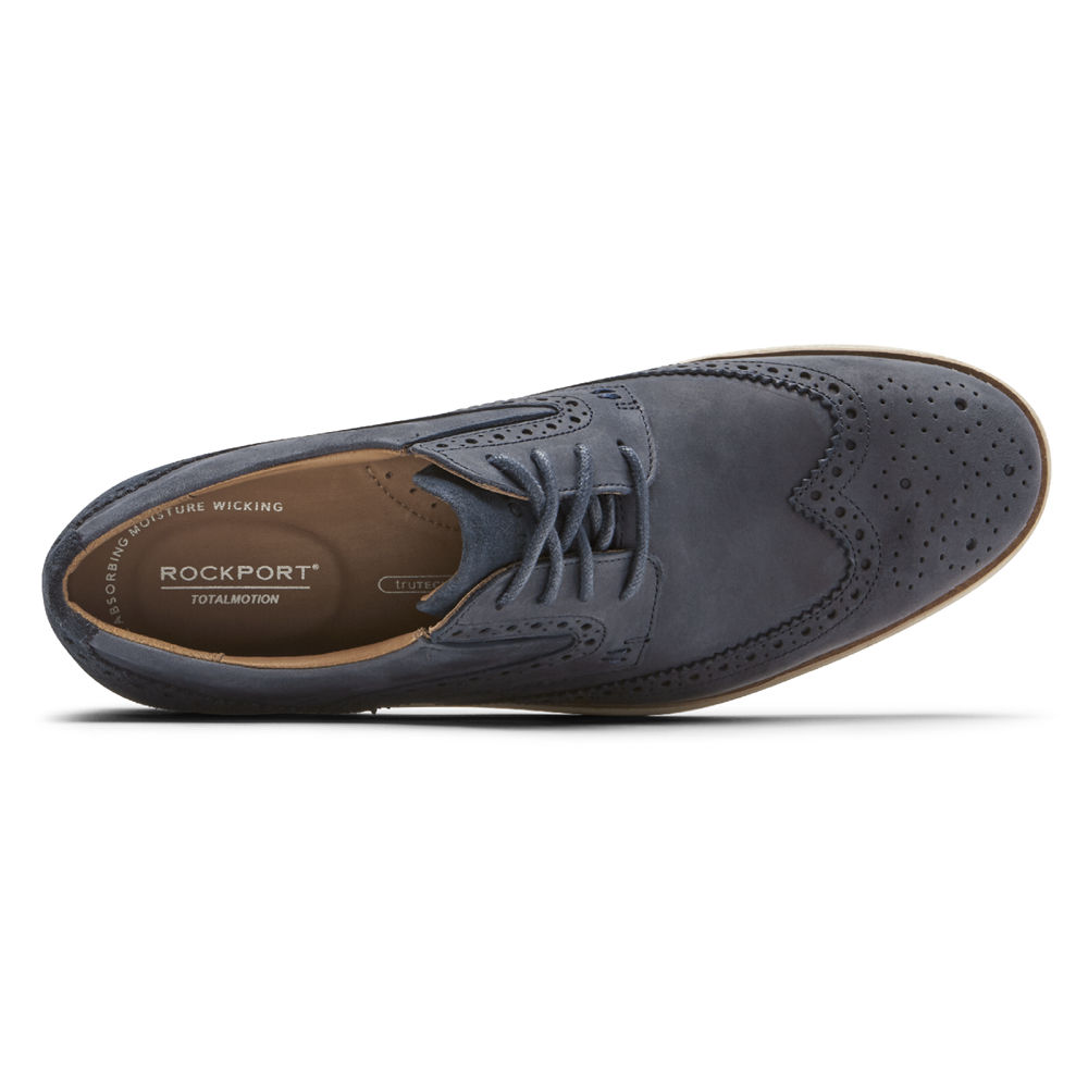 Rockport Singapore Mens Lace Up - Total Motion Hendrik Wingtip Blue - PR3570692